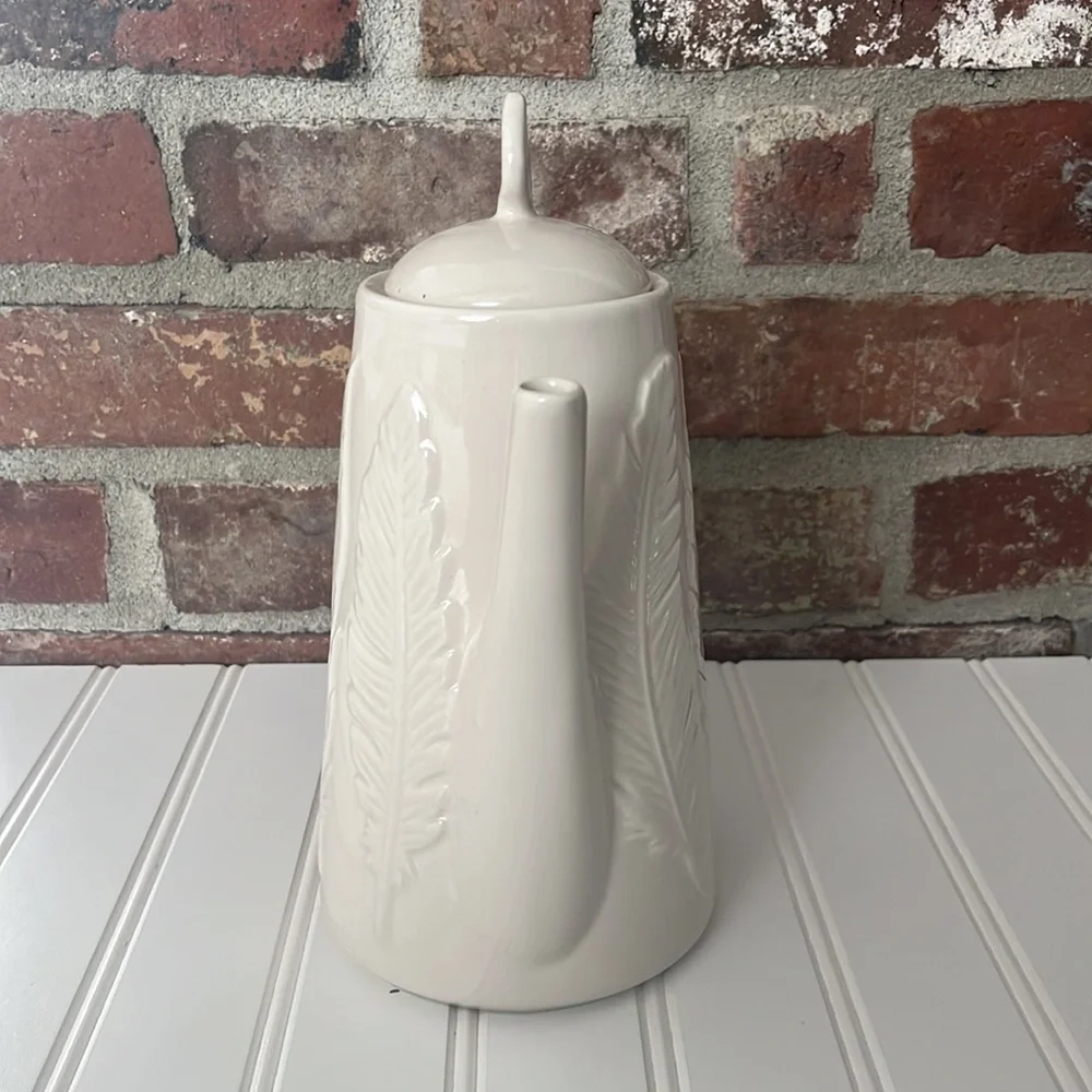 Coffee Pot by Patch NYC @ Target. Cream color with fern design ceramic